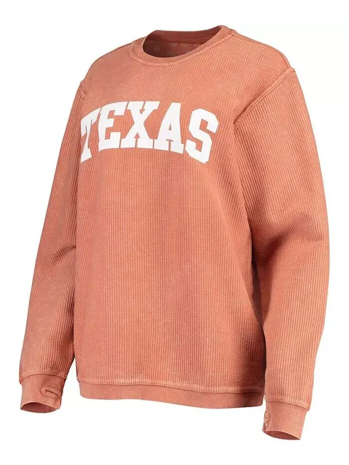 Женский толстый пуловер в винтажном стиле с удобным шнурком Texas Longhorns Техасского оранжевого — изображение 2 из 3