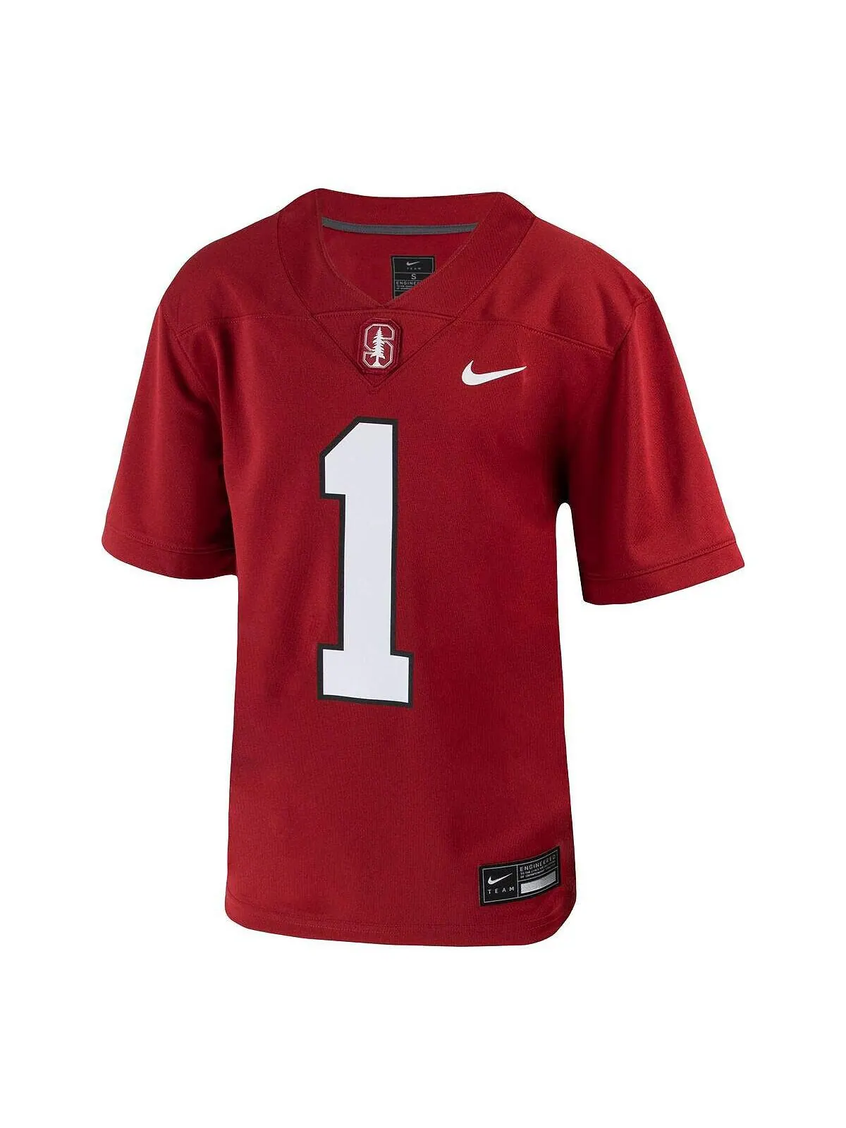 Футбольная майка Big Boys # 1 Crimson Stanford Cardinal Untouchable Nike — изображение 2 из 3, красный
