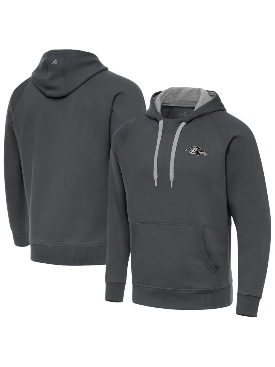 Худи мужское с длинным рукавом, с капюшоном, с принтом, Victory Pullover Antigua — изображение 1 из 4, темно-серый