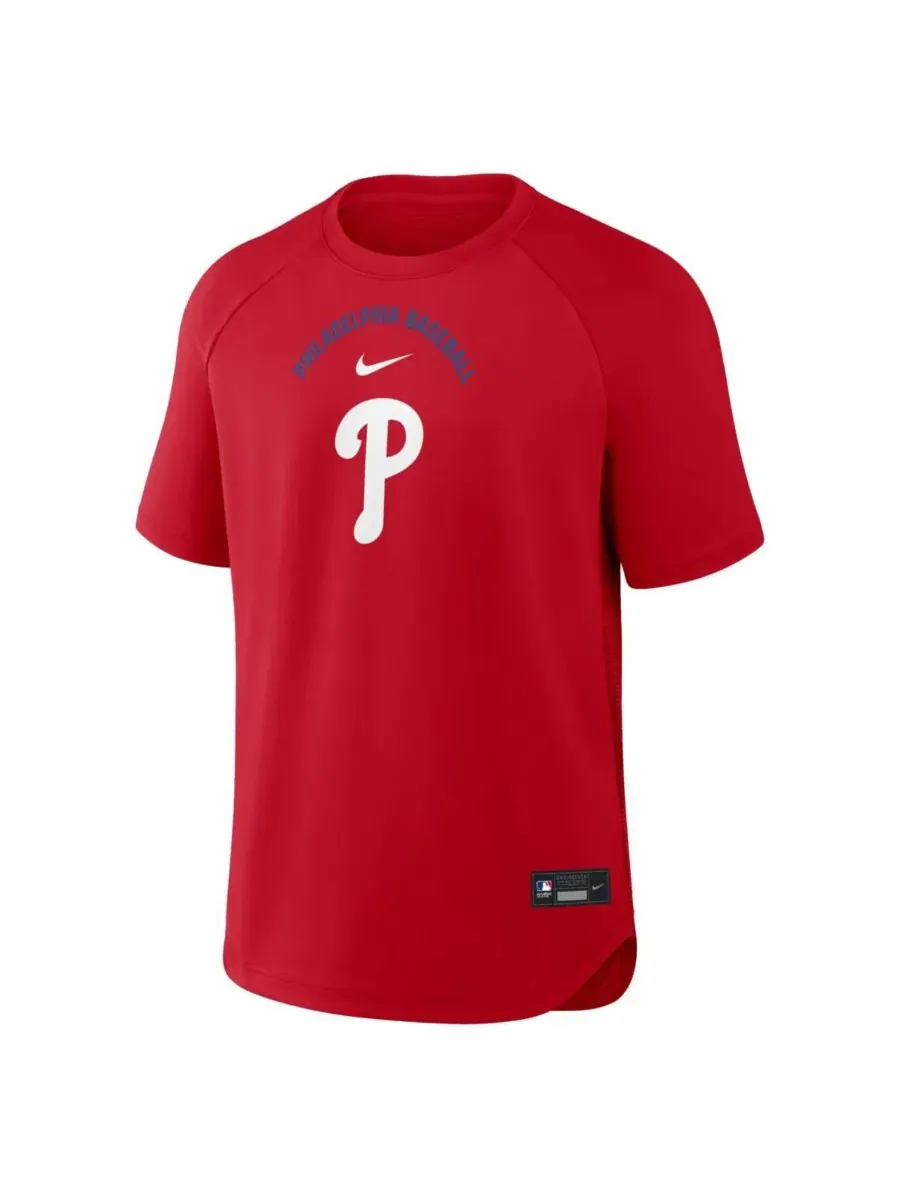 Футболка с регланом и длинным рукавом Philadelphia Phillies Nike — изображение 2 из 4, красный