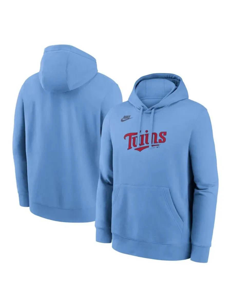 Худи с принтом Minnesota Twins Cooperstown Collection Wordmark Club Nike — изображение 1 из 3, светлый синий