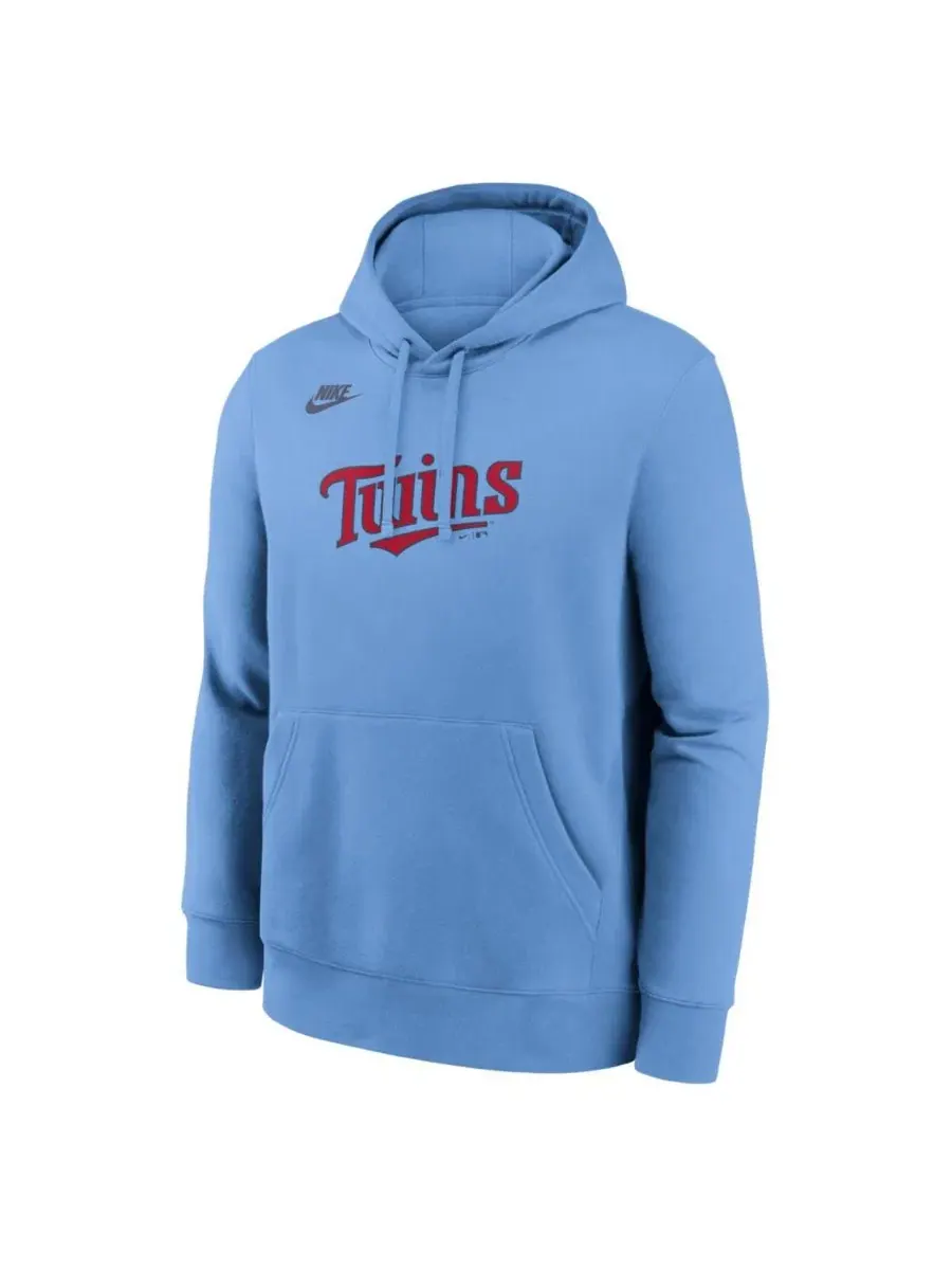 Худи с принтом Minnesota Twins Cooperstown Collection Wordmark Club Nike — изображение 2 из 3, светлый синий