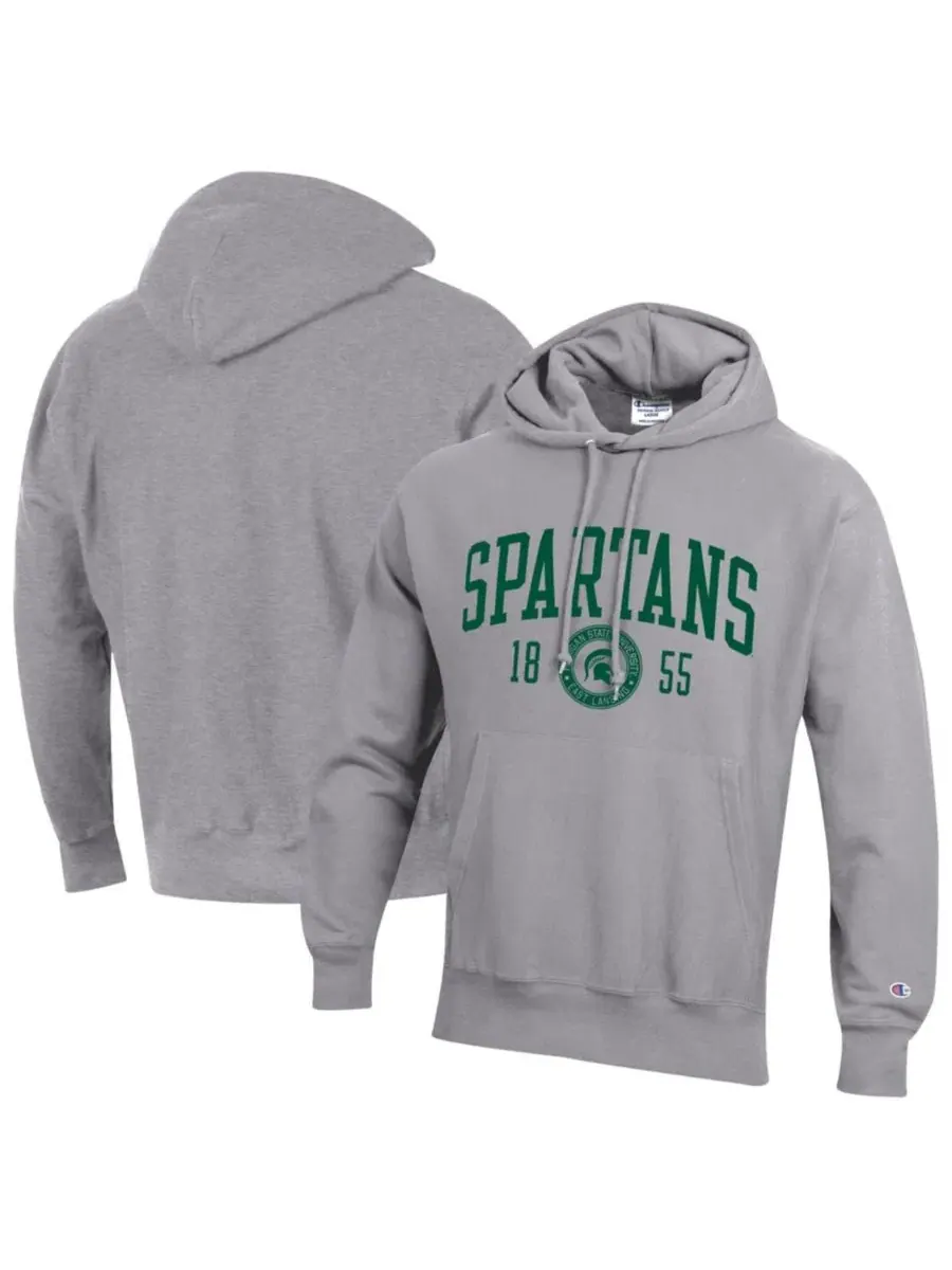 Худи с принтом Michigan State Spartans Champion — изображение 1 из 3, серый