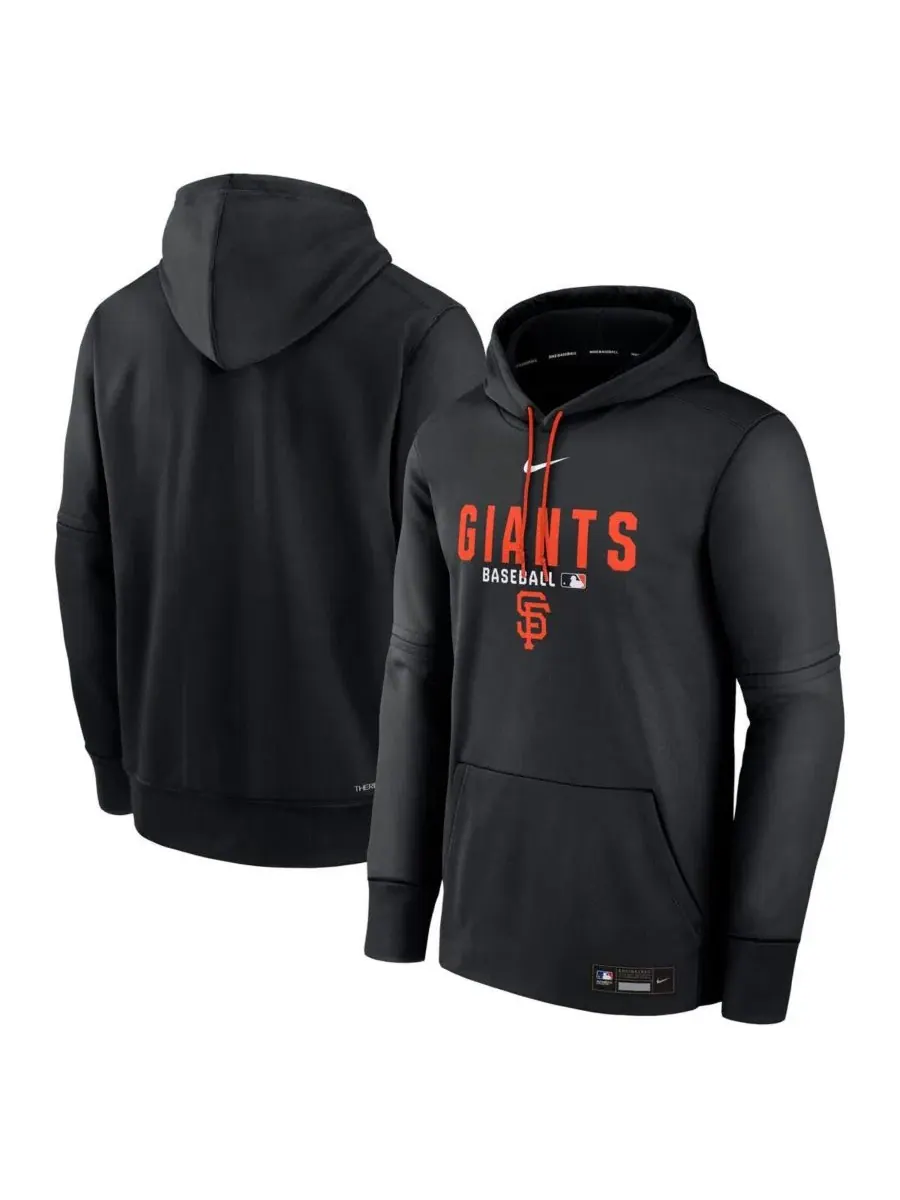 Худи с капюшоном и съемными рукавами San Francisco Giants Authentic Collection Therma-FIT Nike — изображение 1 из 3, черный