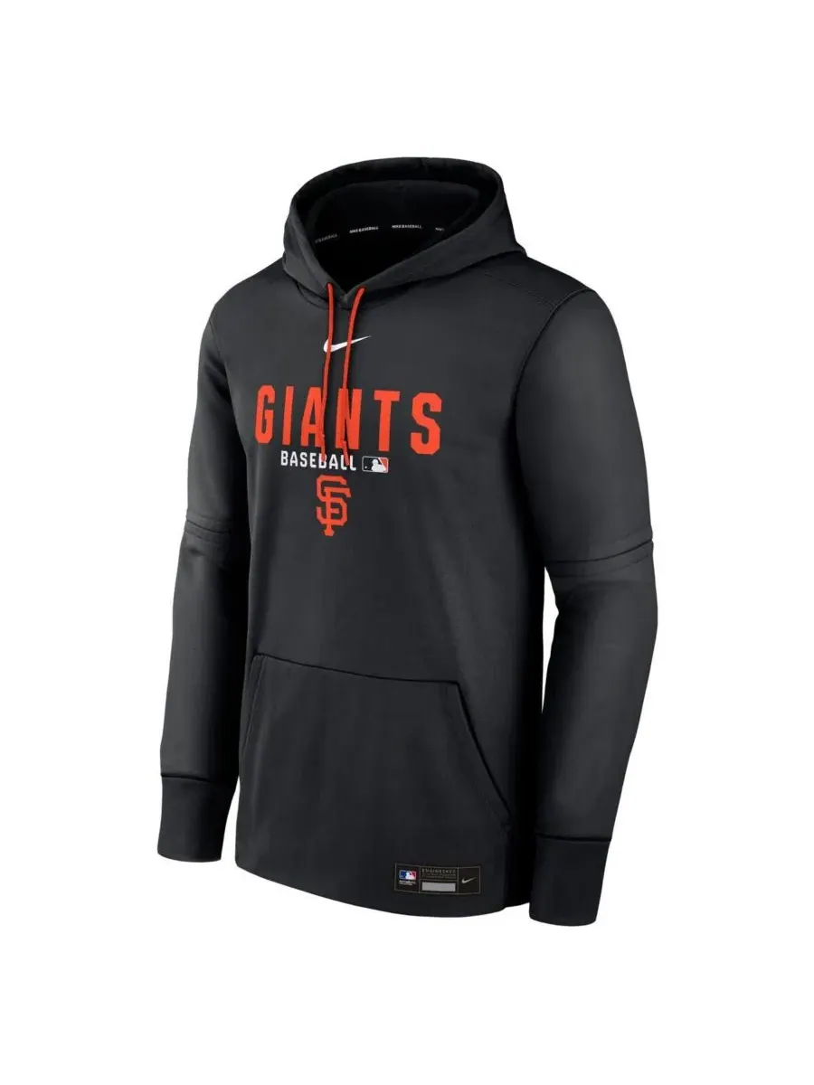 Худи с капюшоном и съемными рукавами San Francisco Giants Authentic Collection Therma-FIT Nike — изображение 2 из 3, черный