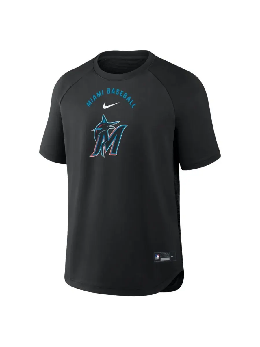 Футболка с регланом и технологией Dri-FIT Miami Marlins Nike — изображение 2 из 4, черный