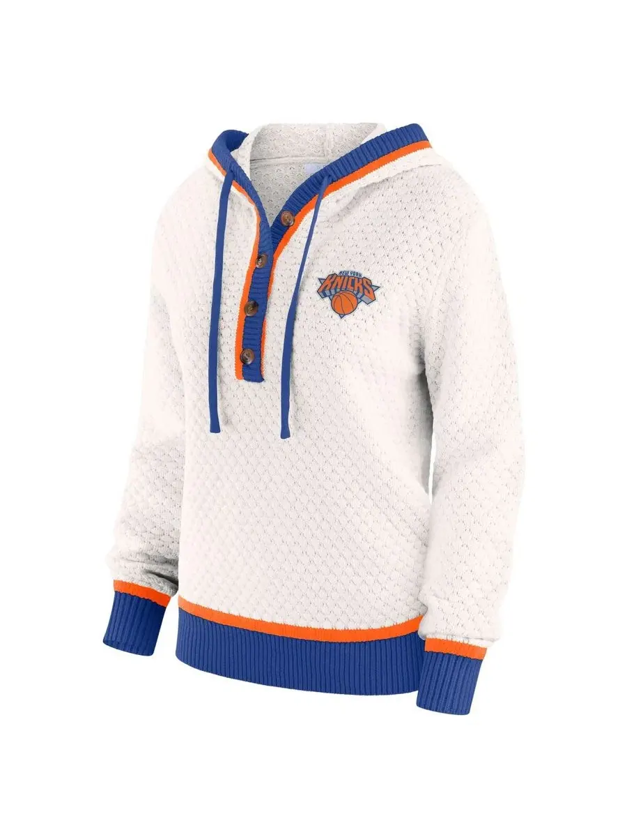 Худи-свитер с капюшоном, с длинным рукавом, New York Knicks WEAR by Erin Andrews — изображение 2 из 5, бежевый