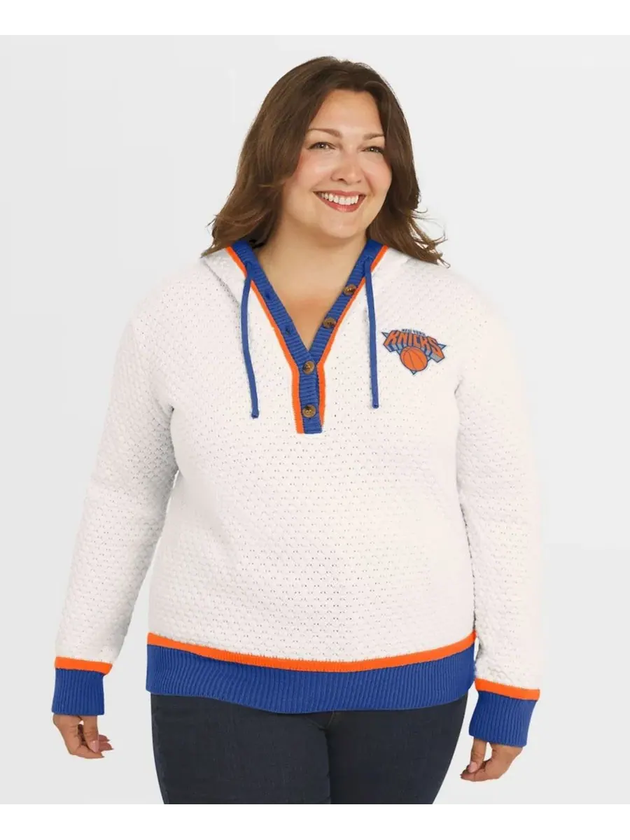 Худи-свитер с капюшоном, с длинным рукавом, New York Knicks WEAR by Erin Andrews — изображение 4 из 5, бежевый