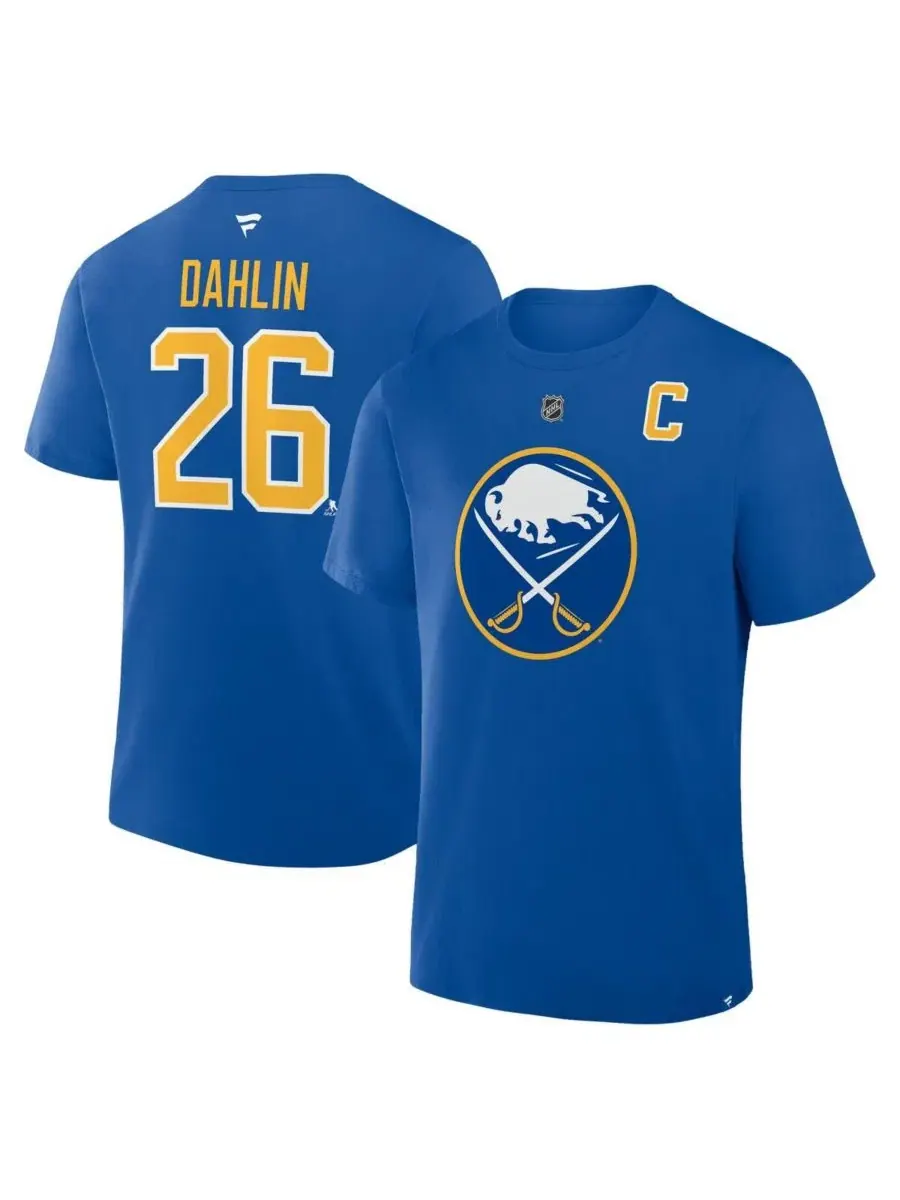 Футболка с длинным рукавом с принтом Rasmus Dahlin Authentic Stack Name & Number Fanatics — изображение 1 из 3, королевский
