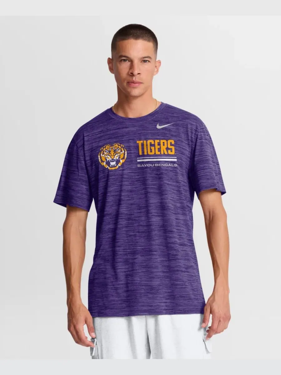 Футболка Nike LSU Tigers Sideline Velocity Dri-FIT — изображение 1 из 4, фиолетовый