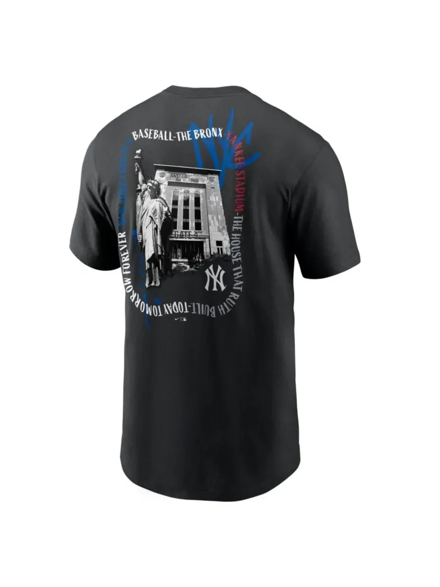 Футболка с принтом Local New York Yankees Nike — изображение 2 из 3, черный