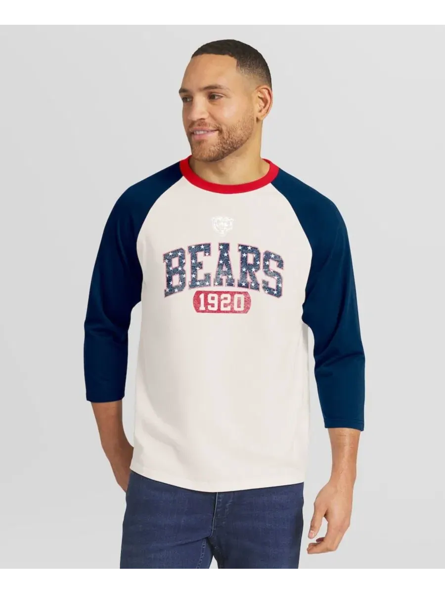 Футболка с рукавом 3/4 и принтом Americana Chicago Bears Darius Rucker Collection by Fanatics — изображение 1 из 4
