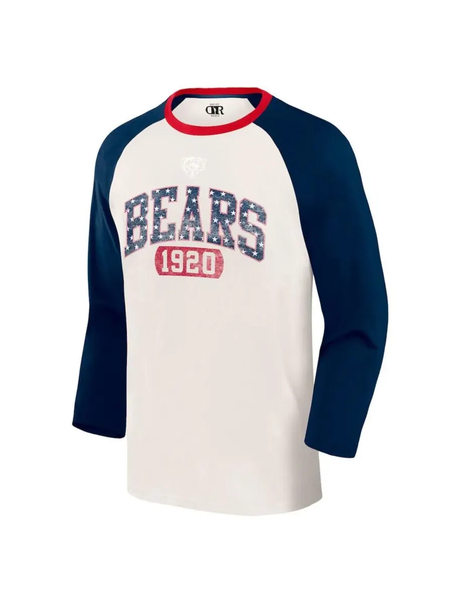 Футболка с рукавом 3/4 и принтом Americana Chicago Bears Darius Rucker Collection by Fanatics — изображение 2 из 4