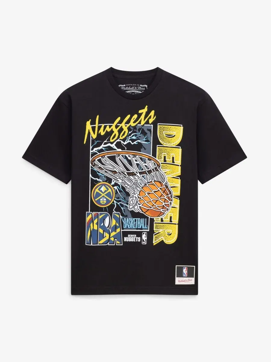 Футболка с принтом Lightning Swish Mitchell & Ness — изображение 1 из 2, черный