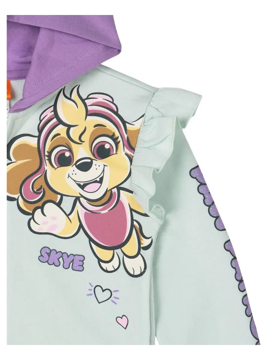 Детская футерная худи с принтом Paw Patrol, Skye Everest Lilac — изображение 3 из 3