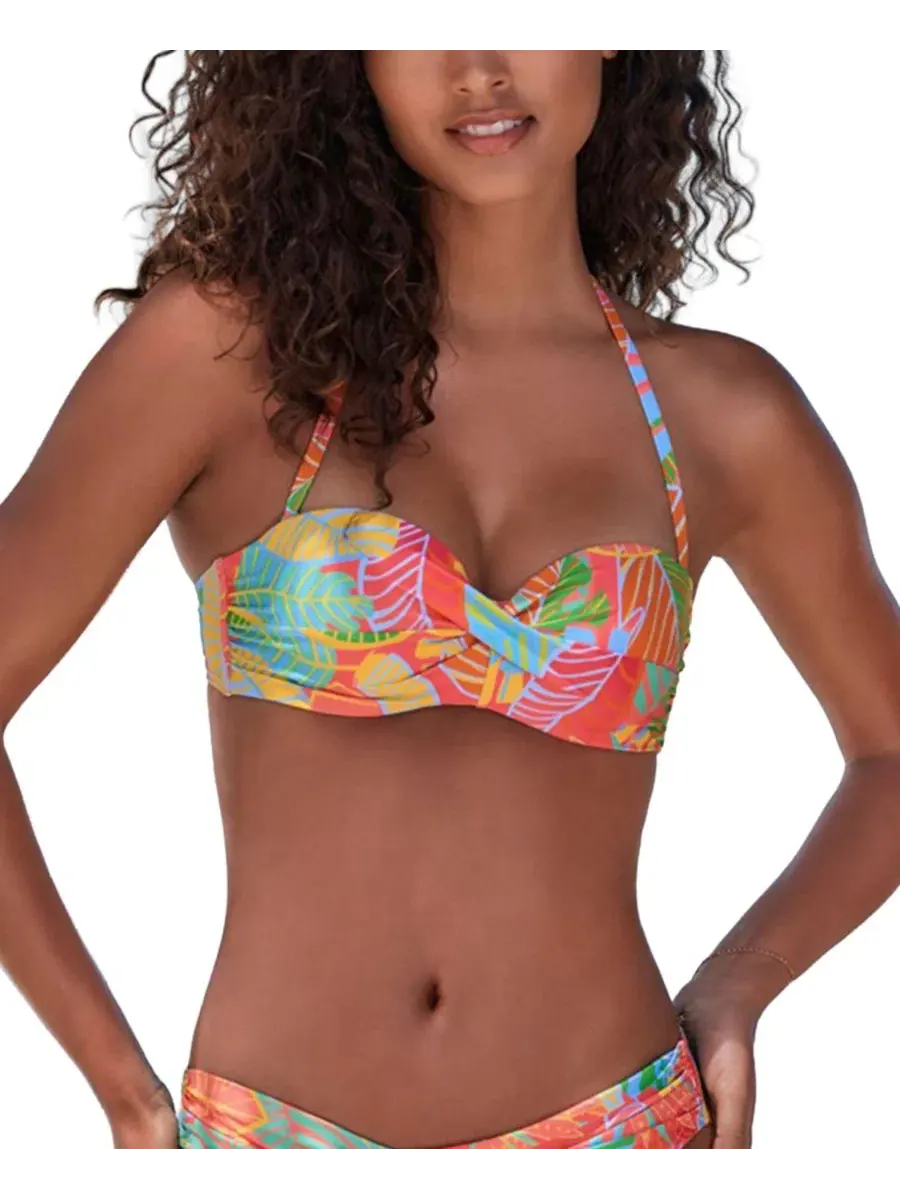 Топ для бикини без бретелек с тропическим принтом LASCANA, Coral Printed — изображение 1 из 7