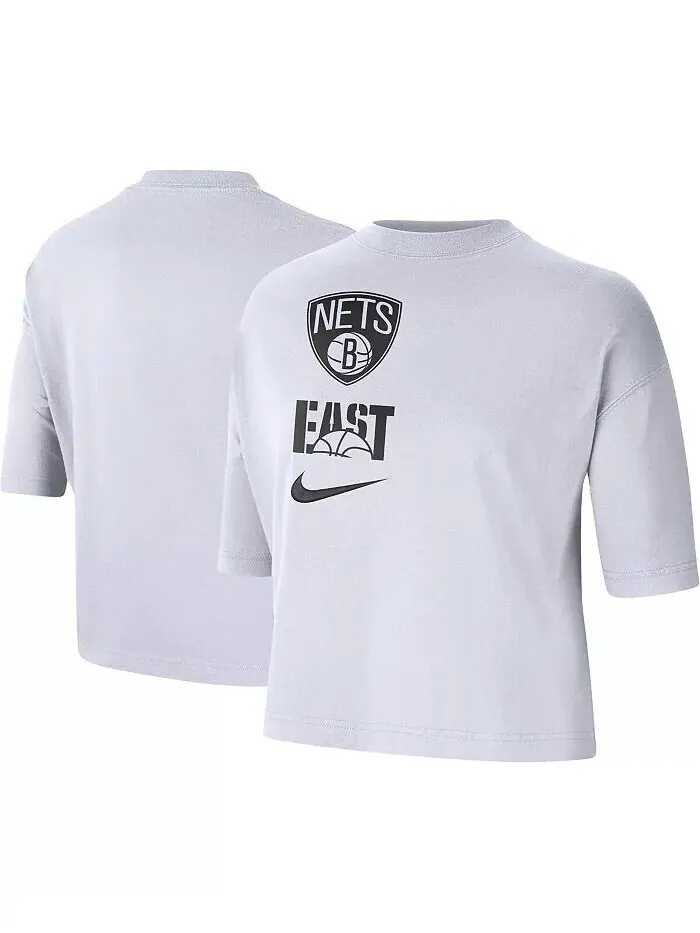 Женская белая футболка свободного кроя Brooklyn Nets Essential Nike — изображение 1 из 3