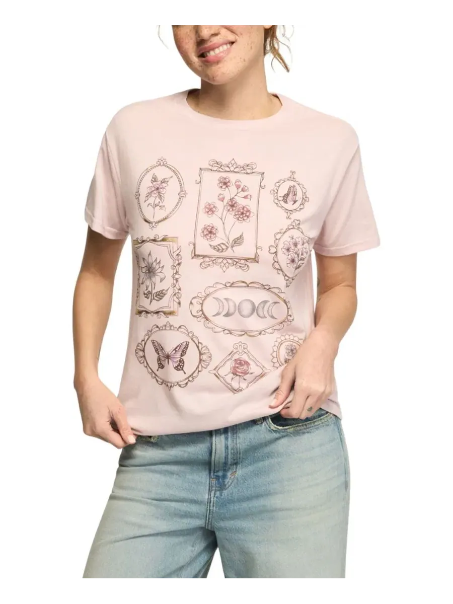 Футболка-бойфренд с цветочным принтом Lucky Brand, Light Lila