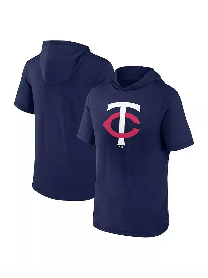 Мужская темно-синяя футболка с коротким рукавом с капюшоном Minnesota Twins Fanatics — изображение 1 из 1