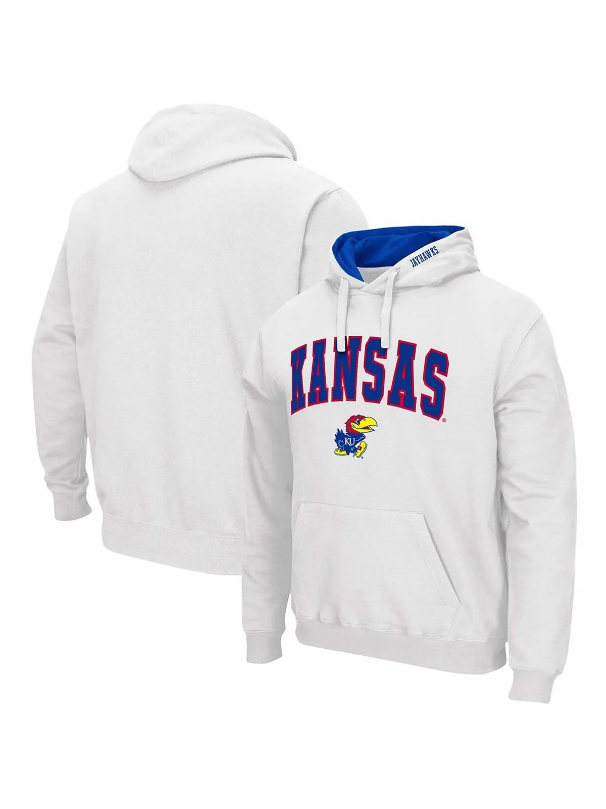 Мужская белая толстовка с капюшоном kansas jayhawks arch logo 3.0 Colosseum — изображение 1 из 3, белый