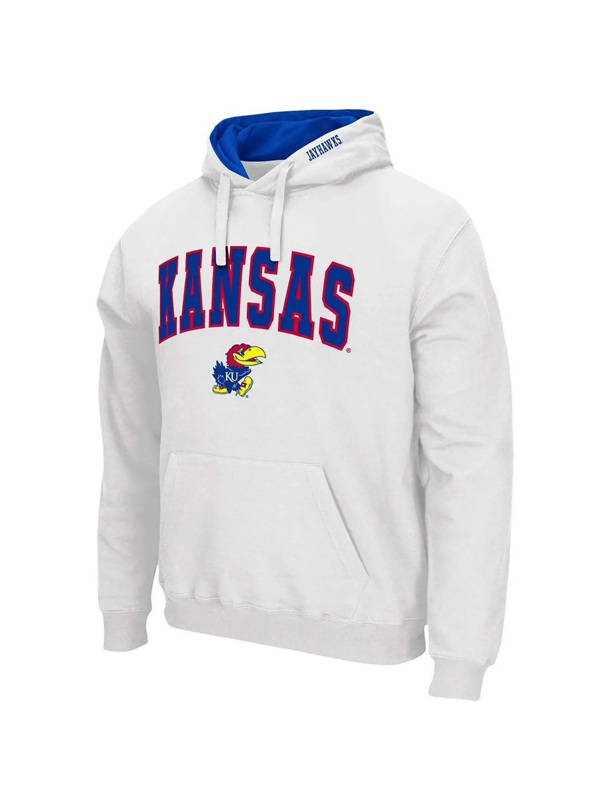 Мужская белая толстовка с капюшоном kansas jayhawks arch logo 3.0 Colosseum — изображение 2 из 3, белый