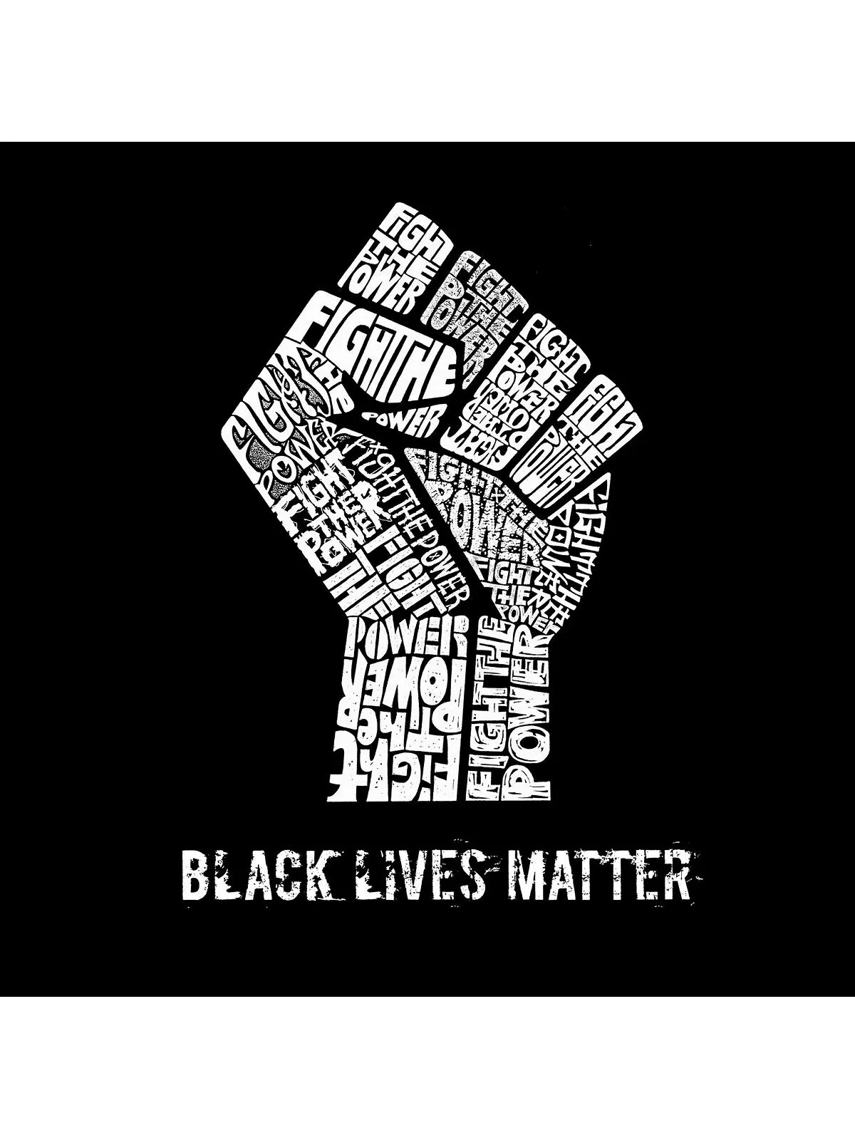 Мужская толстовка с капюшоном и надписью word art - black lives matter LA Pop Art — изображение 2 из 2, черный