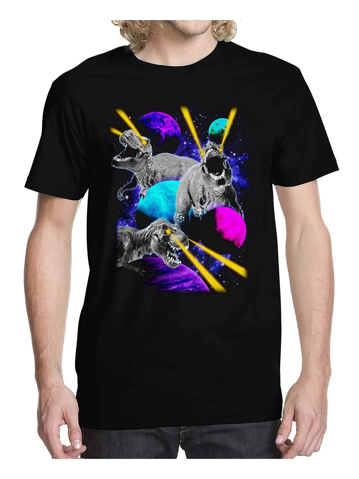 Мужская футболка с рисунком rex galaxy Buzz Shirts — черный