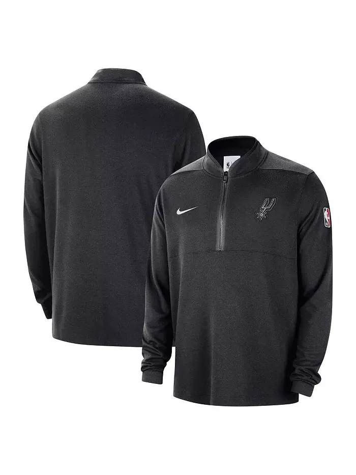 Толстовка Men's Black San Antonio Spurs 2024/25 Courtside Performance Half-Zip Top Nike — изображение 1 из 3