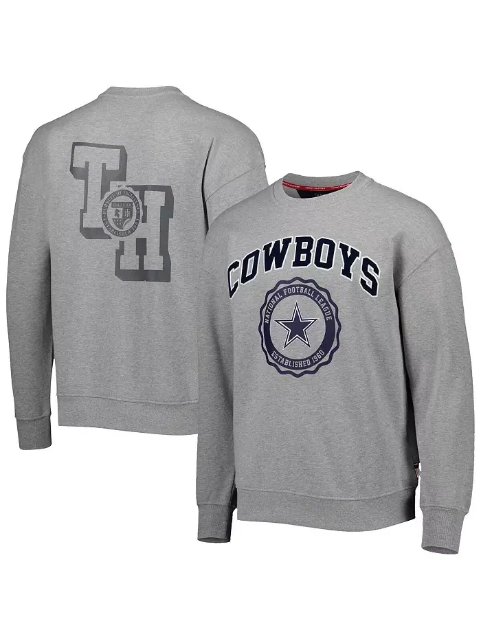 Мужская толстовка Ronald Crew Dallas Cowboys цвета хизер-серый Tommy Hilfiger — изображение 1 из 4