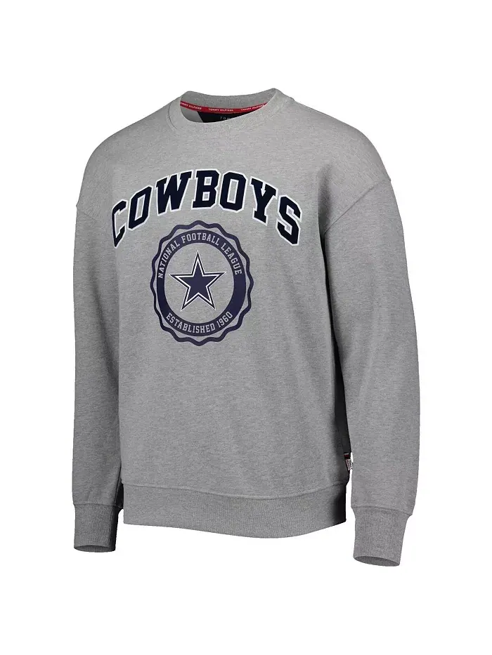 Мужская толстовка Ronald Crew Dallas Cowboys цвета хизер-серый Tommy Hilfiger — изображение 4 из 4