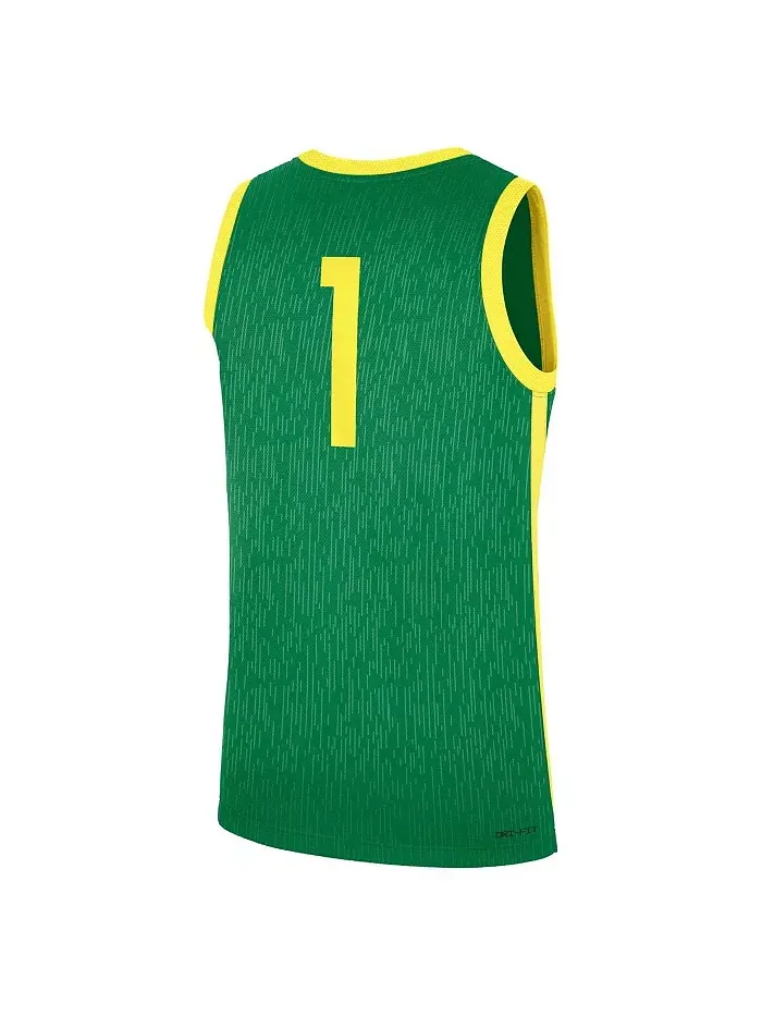 Мужская зеленая баскетбольная майка Oregon Ducks Road Replica Nike — изображение 2 из 3
