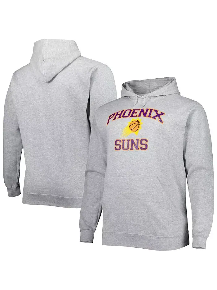 Мужская толстовка с капюшоном Phoenix Suns Big and Tall Heart and Soul, меланжево-серая Profile — изображение 1 из 3