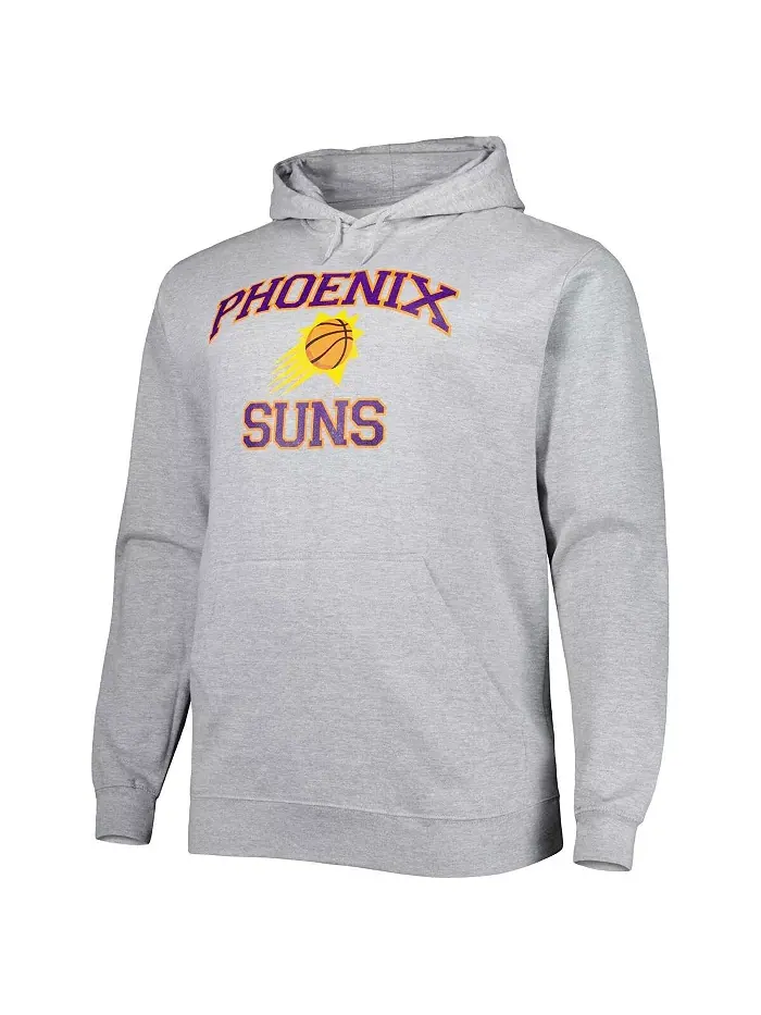 Мужская толстовка с капюшоном Phoenix Suns Big and Tall Heart and Soul, меланжево-серая Profile — изображение 2 из 3