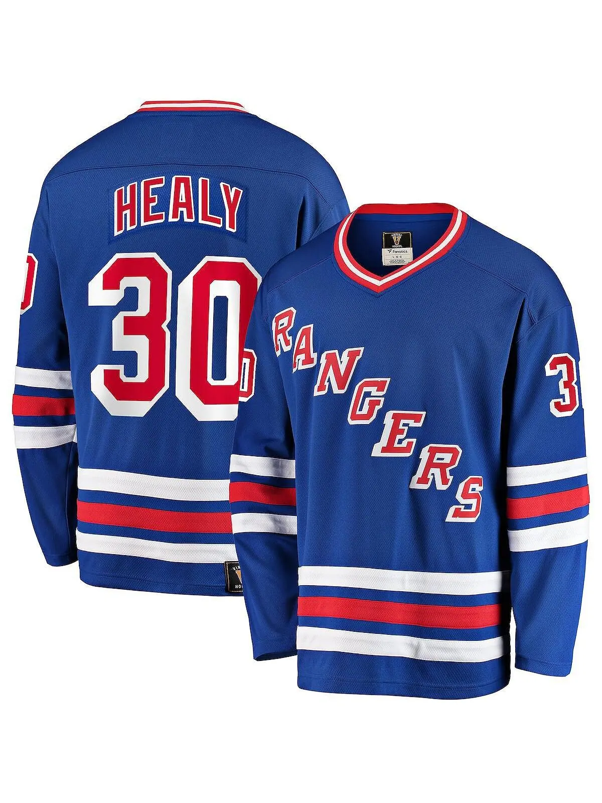 Мужская футболка с логотипом Glenn Healy Blue New York Rangers Premier отколовшегося игрока — изображение 1 из 3, синий