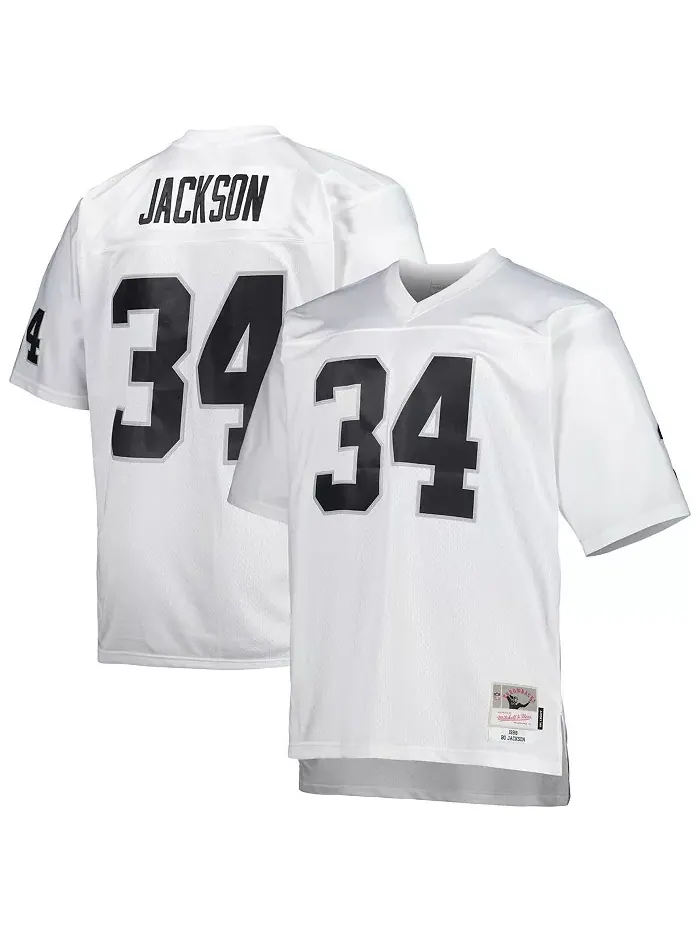 Мужская реплика джерси Bo Jackson Las Vegas Raiders в белом цвете, размеры Big and Tall, модель — изображение 1 из 3