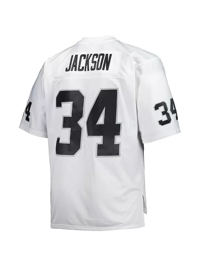 Мужская реплика джерси Bo Jackson Las Vegas Raiders в белом цвете, размеры Big and Tall, модель — изображение 2 из 3