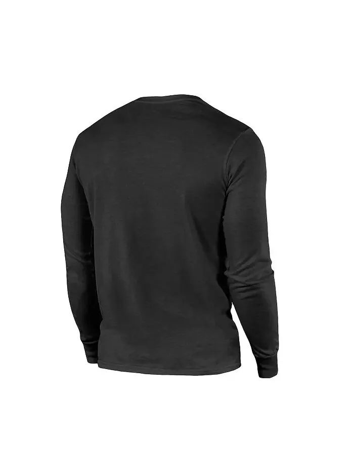 Мужская черная футболка Brooklyn Nets City and State Tri-Blend с длинным рукавом Majestic — изображение 2 из 3