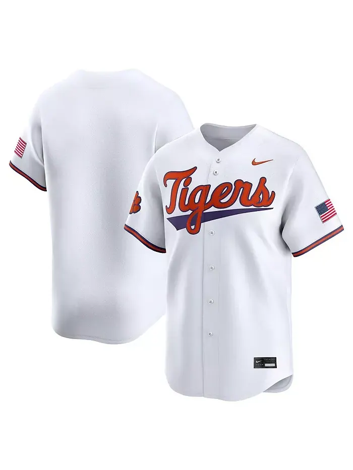 Мужская белая бейсбольная джерси Clemson Tigers College Limited Nike — изображение 1 из 3