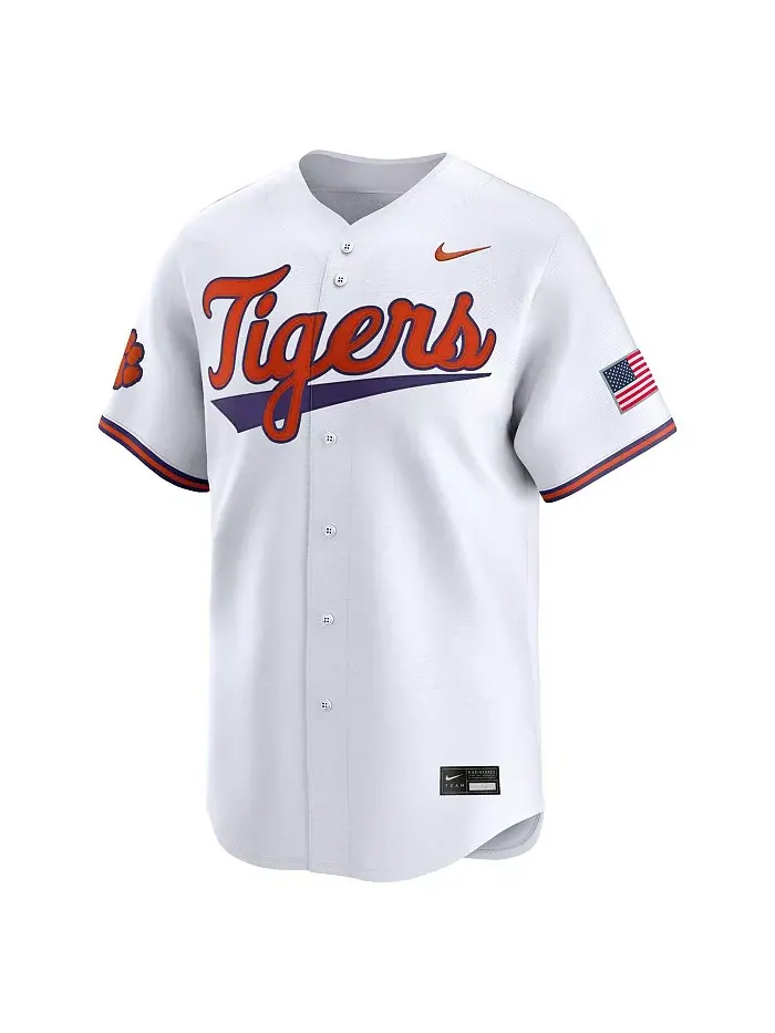 Мужская белая бейсбольная джерси Clemson Tigers College Limited Nike — изображение 3 из 3