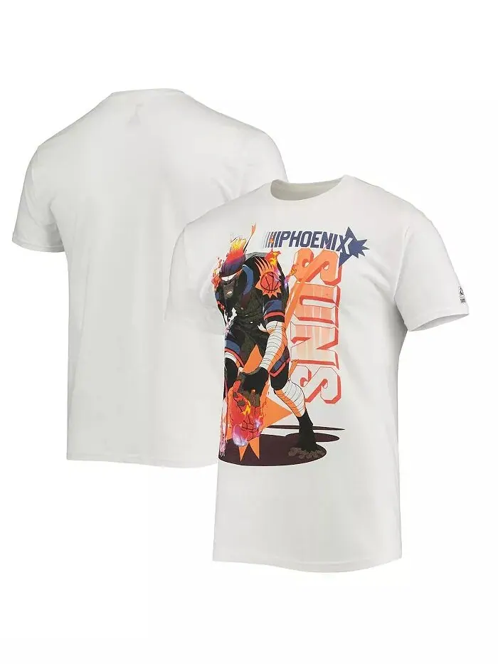 Мужская футболка NBA x McFlyy White Phoenix Suns Identify Artist Series NBA Exclusive Collection — без цвета