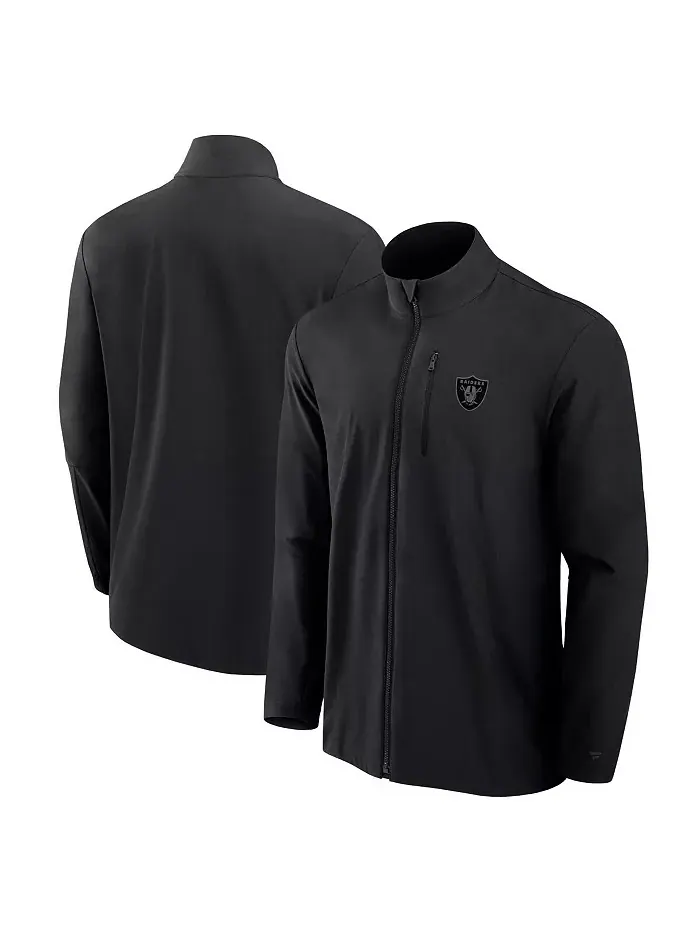 Мужская черная вязаная куртка на молнии Front Office Las Vegas Raiders Fanatics Signature