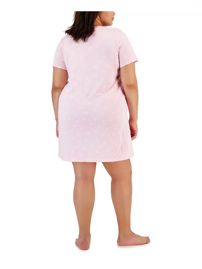 Свободная ночная сорочка из хлопка с цветочным принтом Ditsy, Plus Size Charter Club — изображение 3 из 4
