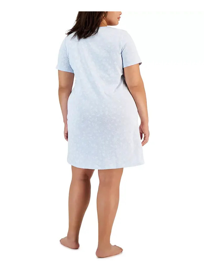 Свободная ночная сорочка из хлопка с цветочным принтом Ditsy, Plus Size Charter Club — изображение 2 из 3
