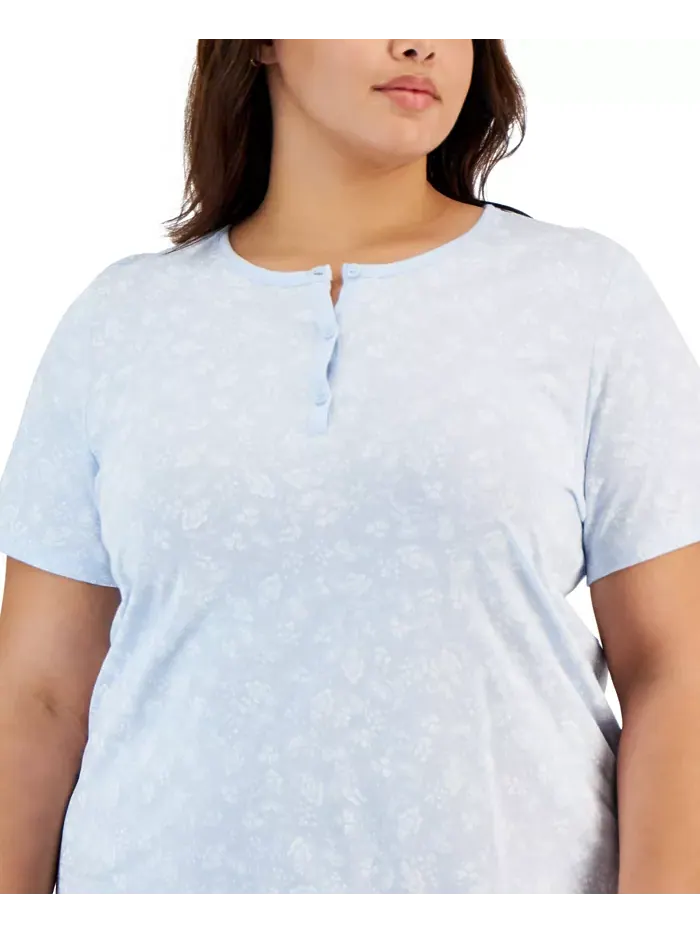 Свободная ночная сорочка из хлопка с цветочным принтом Ditsy, Plus Size Charter Club — изображение 3 из 3