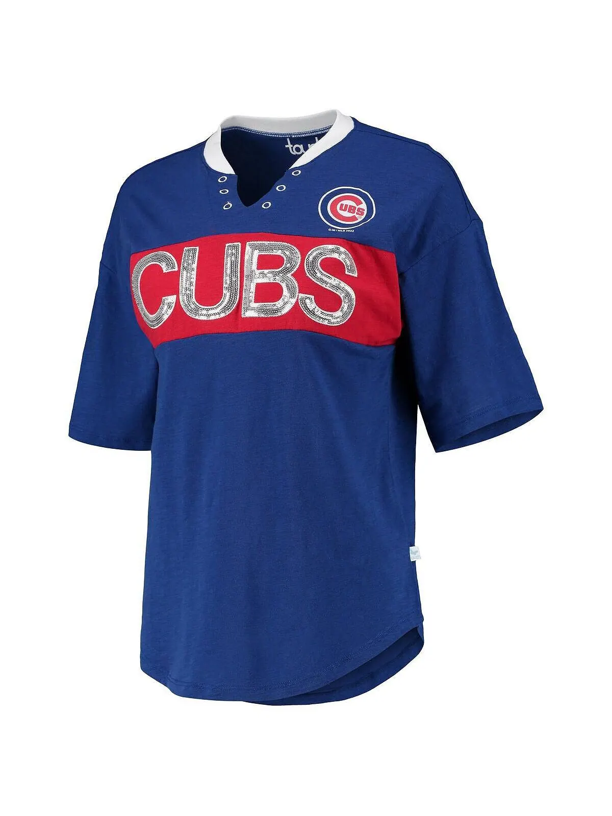 Женская футболка Royal и Red Chicago Cubs с вырезом на воротнике Touch — изображение 2 из 3, красный