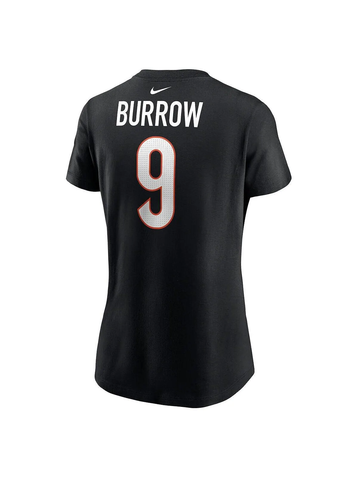 Женская черная футболка с именем и номером игрока команды Cincinnati Bengals Joe Burrow Nike — изображение 3 из 3, черный