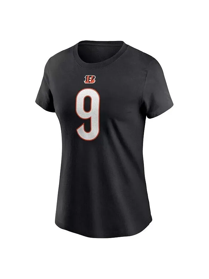 Женская черная футболка с именем и номером игрока команды Cincinnati Bengals Joe Burrow Nike — изображение 2 из 3