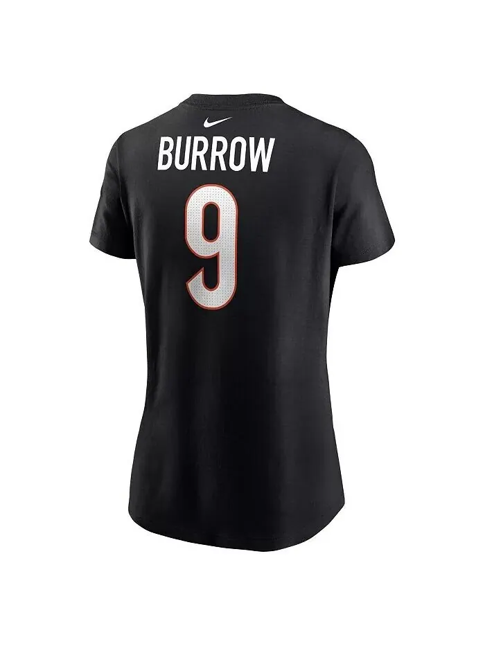 Женская черная футболка с именем и номером игрока команды Cincinnati Bengals Joe Burrow Nike — изображение 3 из 3