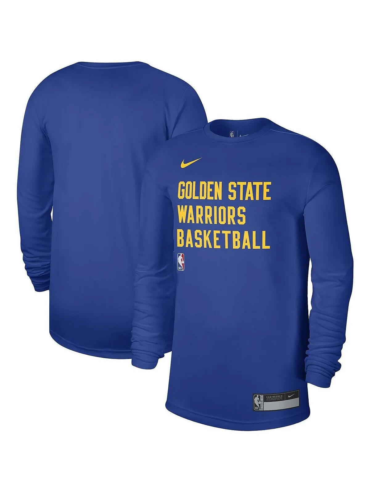 Мужская и женская футболка Royal Golden State Warriors 2023/24 Legend On-Court Practice с длинным — изображение 1 из 3
