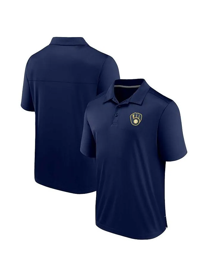 Мужская темно-синяя рубашка-поло с фирменным логотипом Milwaukee Brewers Hands Down Fanatics — изображение 1 из 3